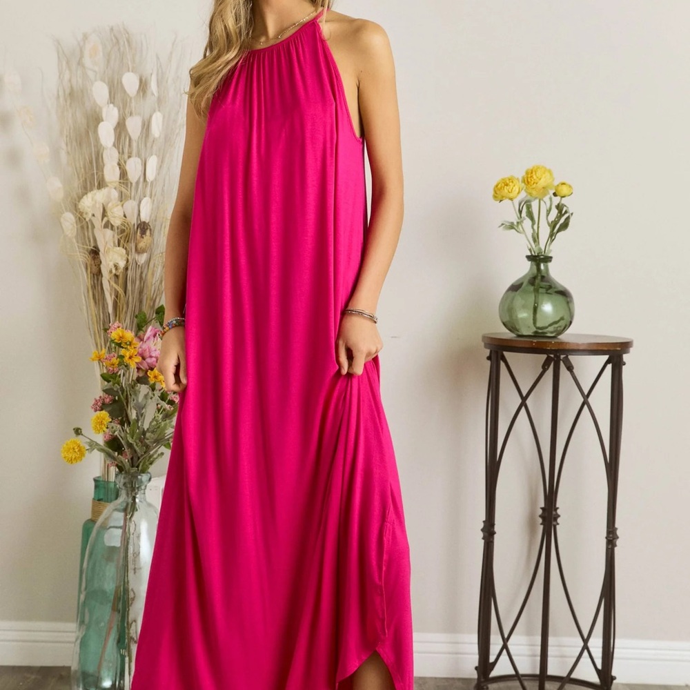 ADORA Vibrant Pink Maxi Dress